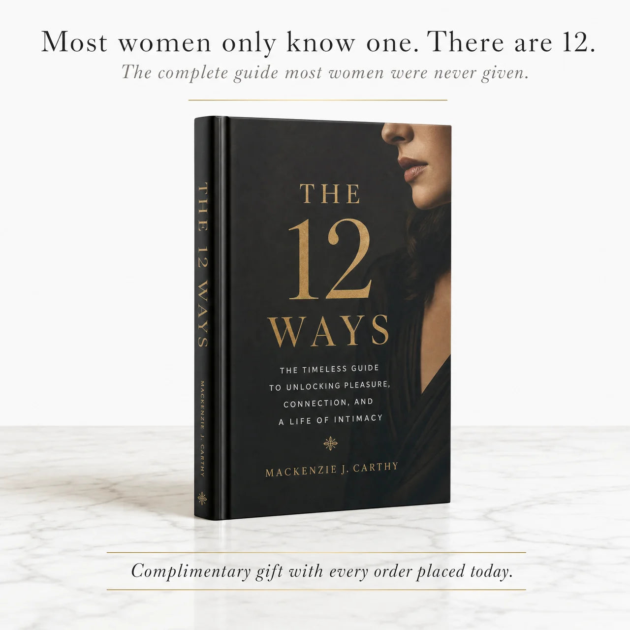 Book titled 'The 12 Ways' on a white surface with text about its contents.